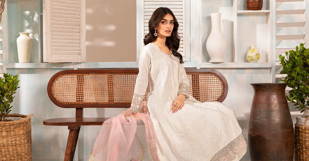 3 Piece Embroidered Jacquard Lawn Suit | DW-EA24-48
