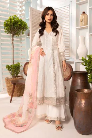3 Piece Embroidered Jacquard Lawn Suit | DW-EA24-48