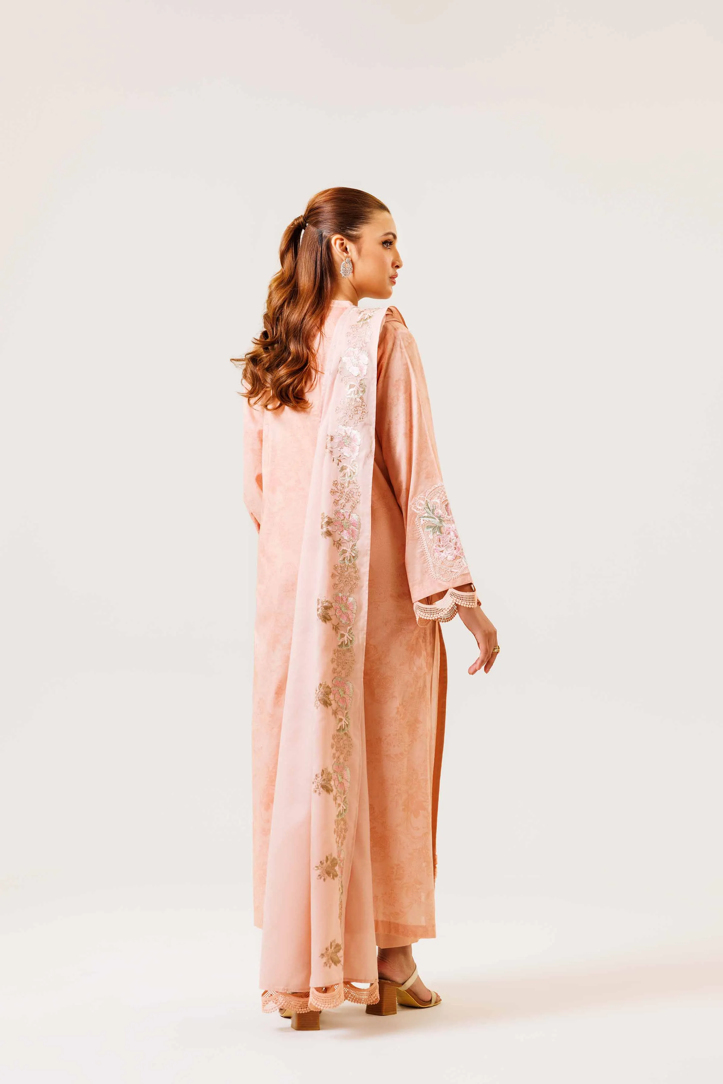 3 Piece - Printed Embroidered Suit - 42401984-1