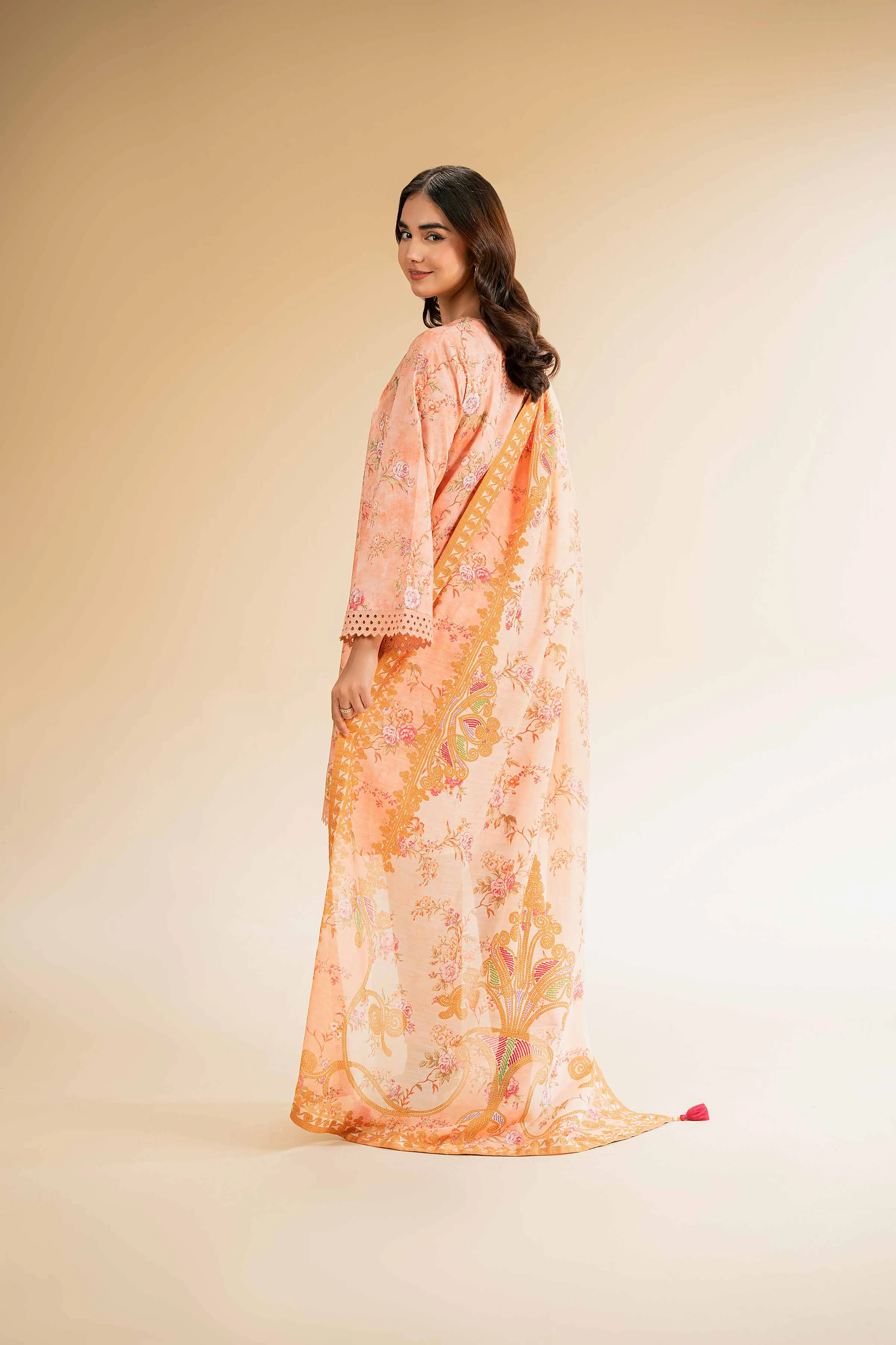 3 Piece - Printed Embroidered Suit - 42501310