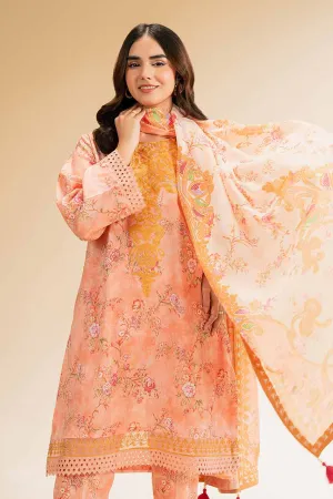 3 Piece - Printed Embroidered Suit - 42501310