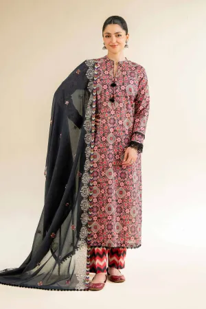 3 Piece - Printed Embroidered Suit - 42501502
