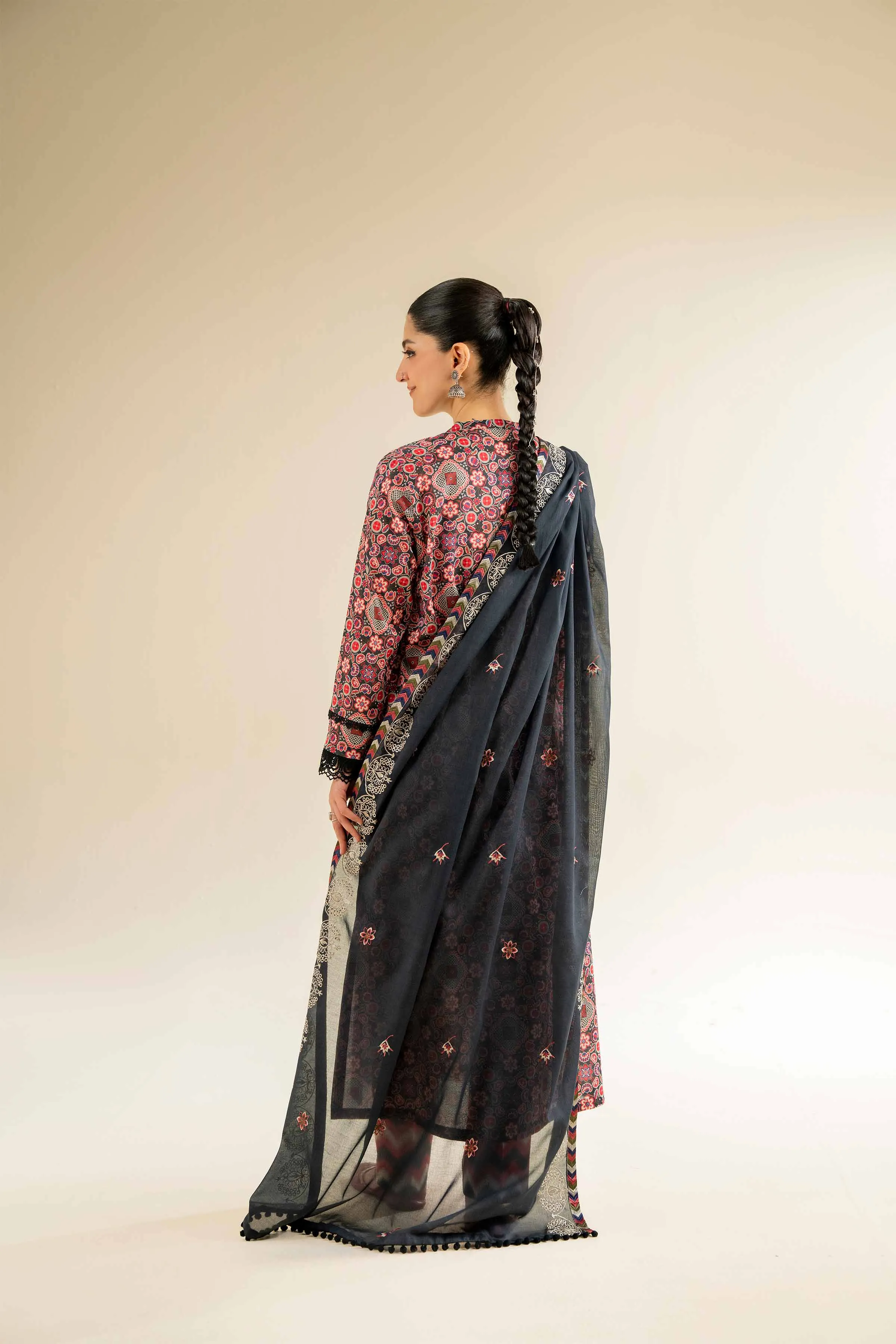 3 Piece - Printed Embroidered Suit - 42501502