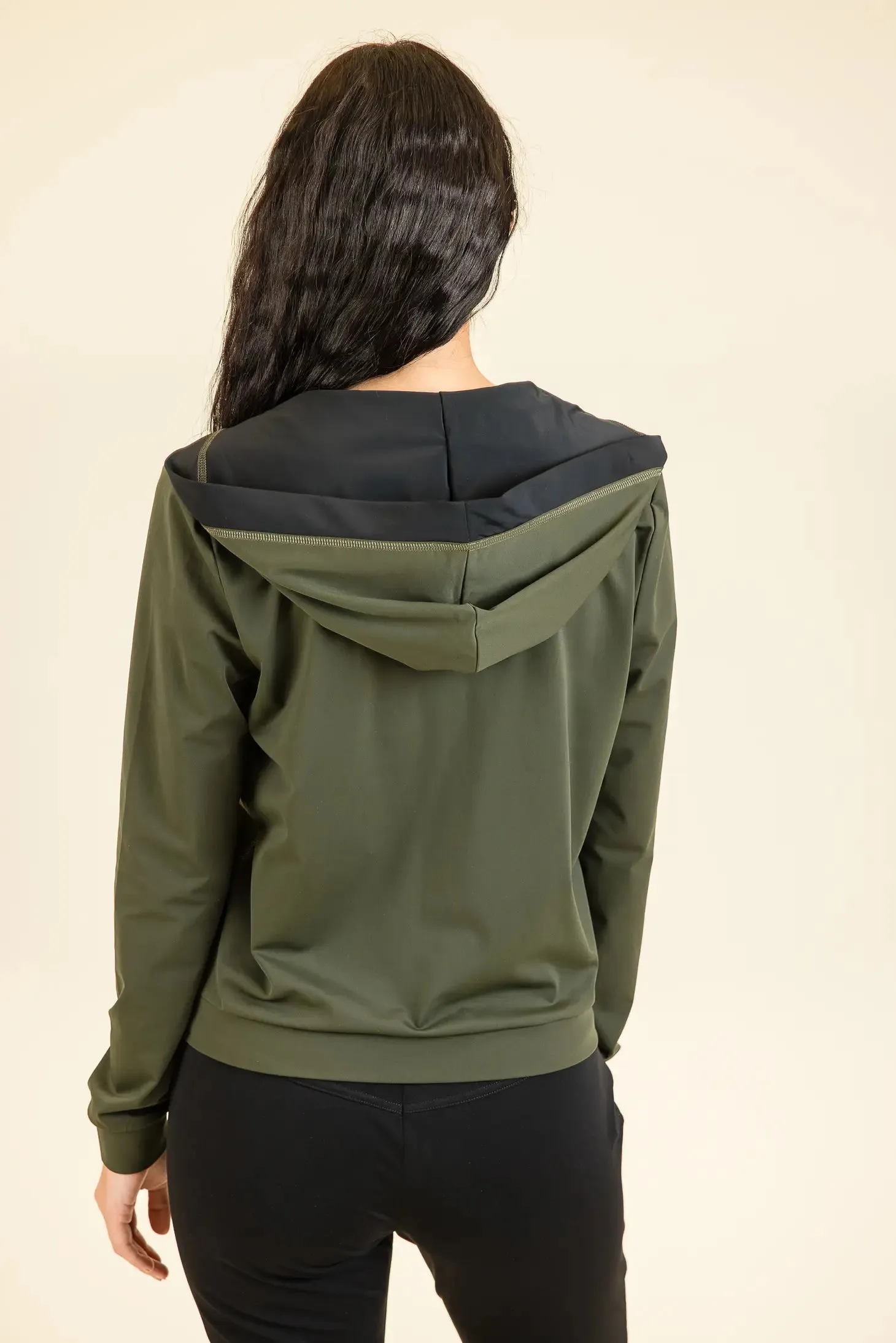 Basics Essentials | Kimy-Hood Plain Khaki/Golden Athleisure Jacket