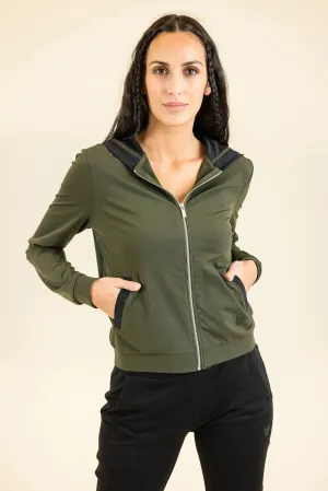 Basics Essentials | Kimy-Hood Plain Khaki/Golden Athleisure Jacket