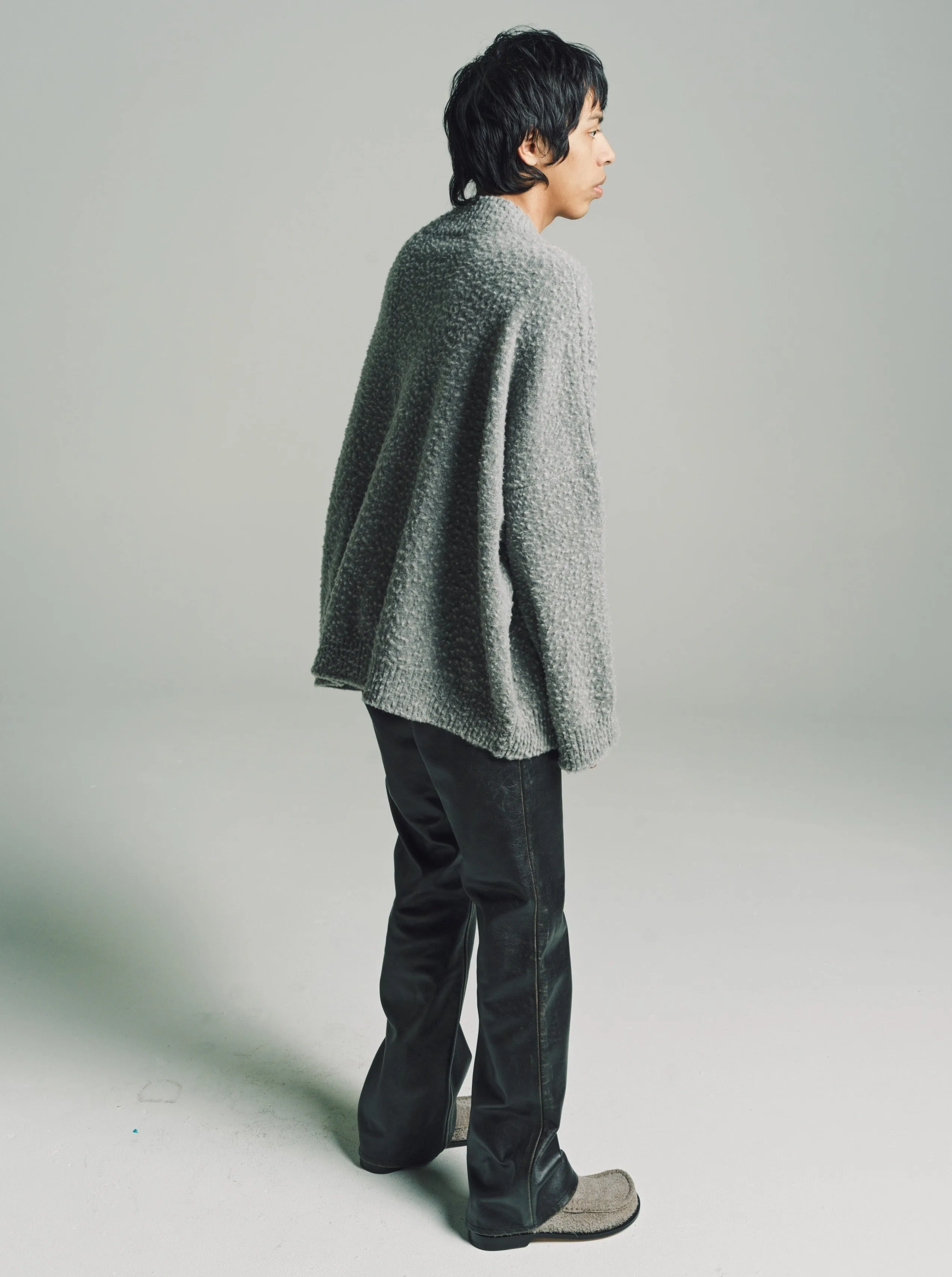 Black Nappa Calfskin Bootleg Trousers