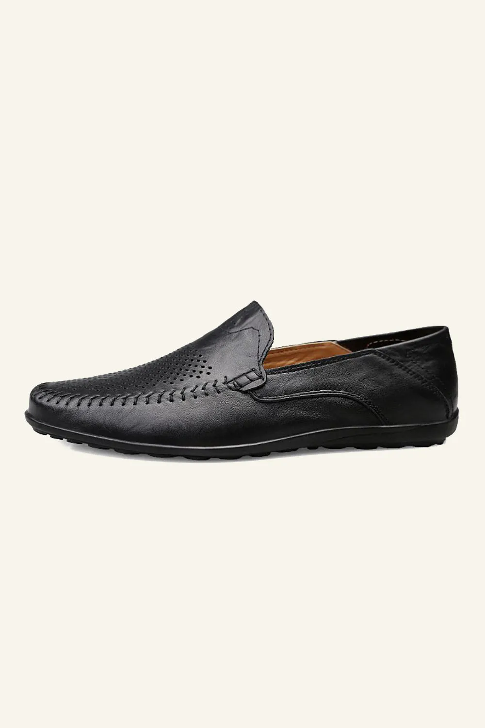 Brown Slip On Hollow Out Men's Casual Shoes