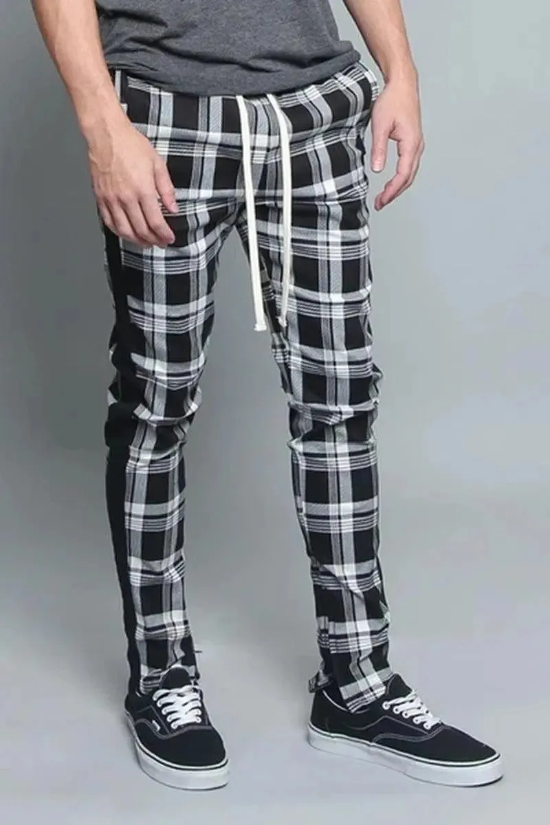 Casual Plaid Flower Pants Trend Men