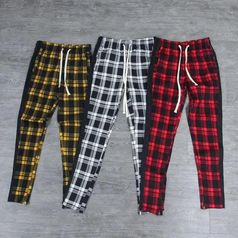 Casual Plaid Flower Pants Trend Men