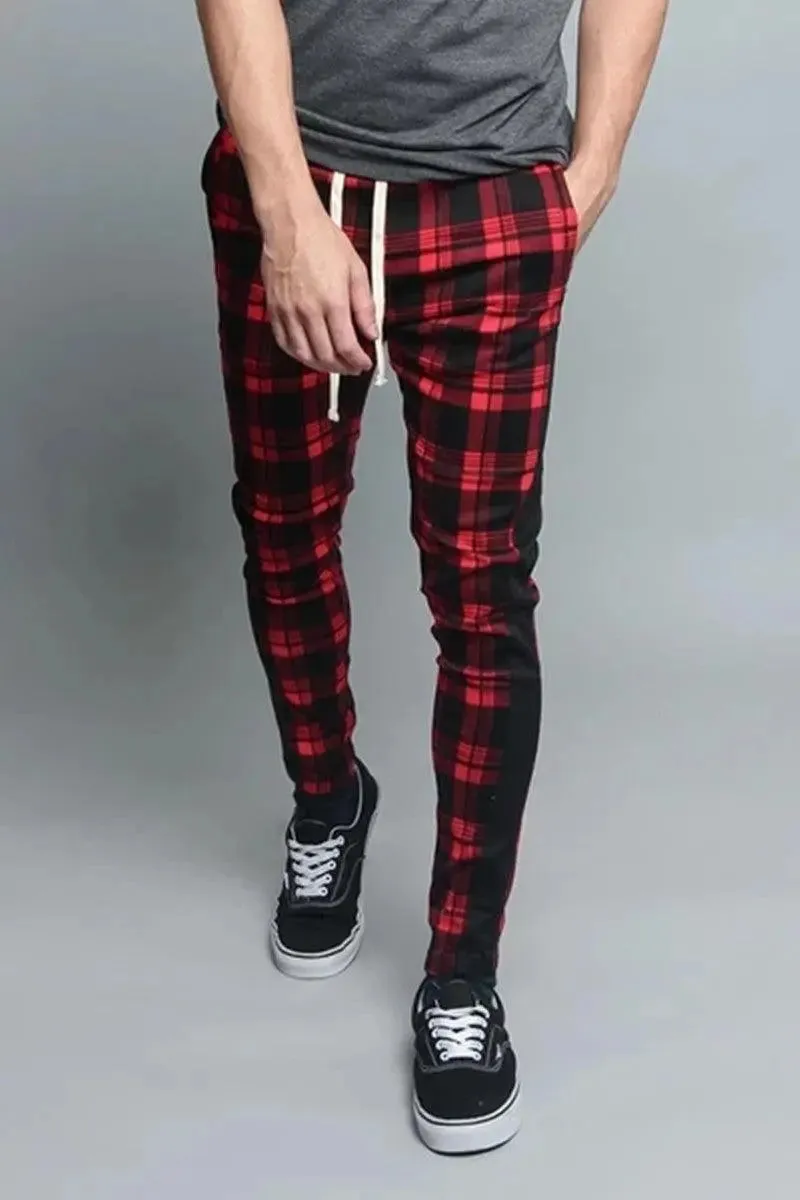 Casual Plaid Flower Pants Trend Men
