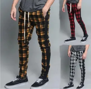 Casual Plaid Flower Pants Trend Men