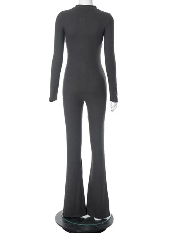 Chic Flared Bell Bottom Jumpsuit for Sophisticated Style