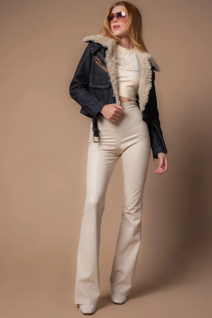 Citrine Faux Leather Flare