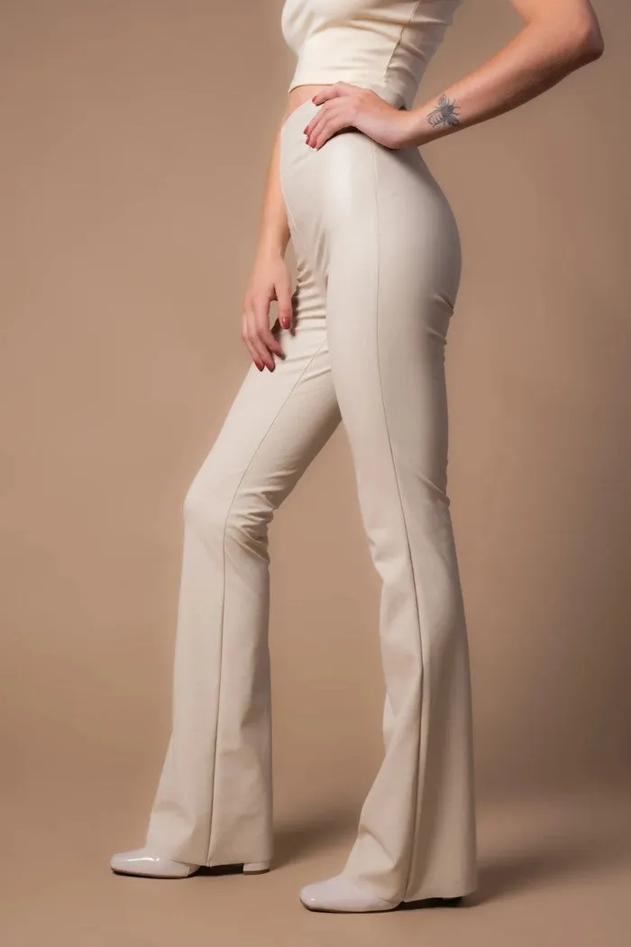 Citrine Faux Leather Flare