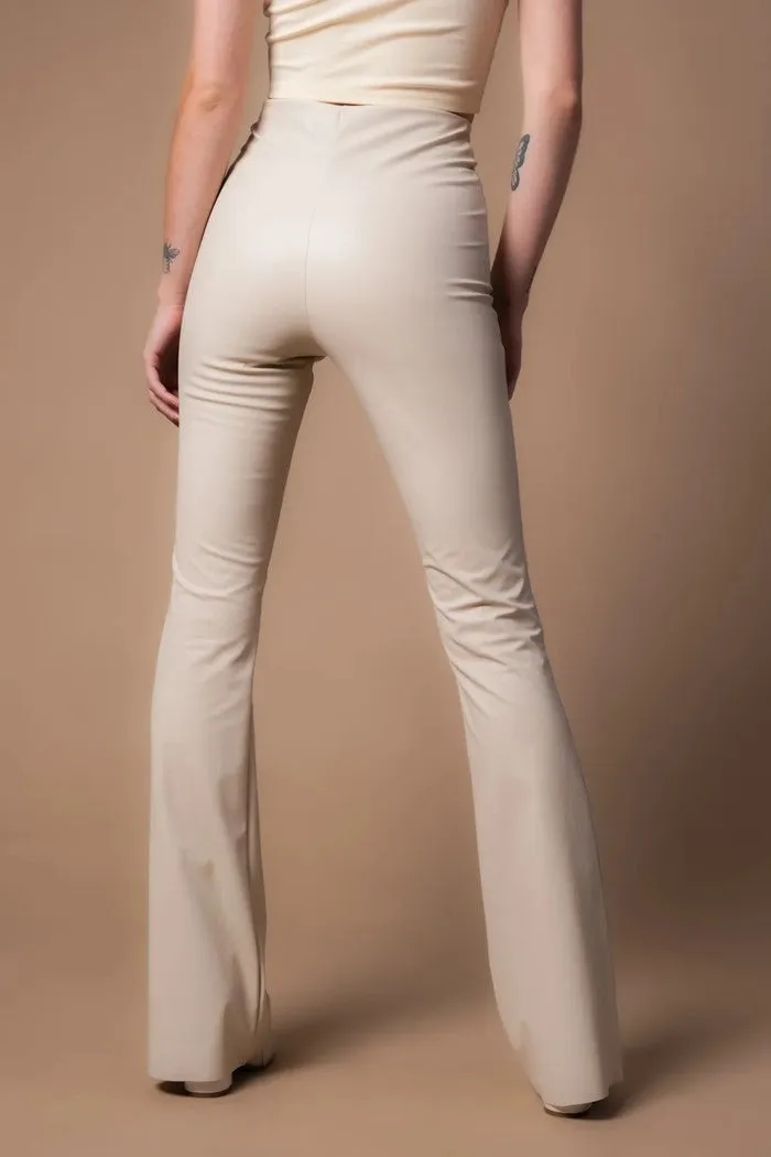 Citrine Faux Leather Flare