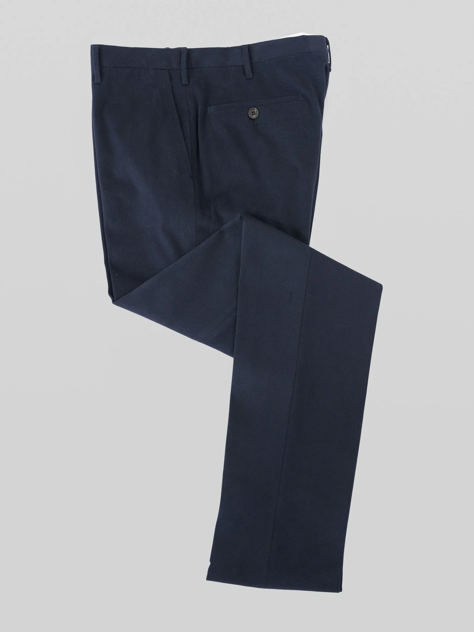 Dark blue cotton elastan trousers-