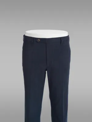 Dark blue cotton elastan trousers-