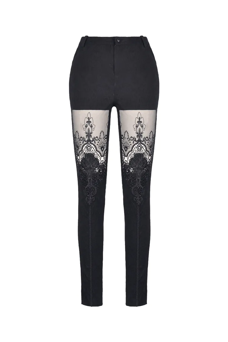 Elegant Women's Lace Skinny Pants for Evening Wear