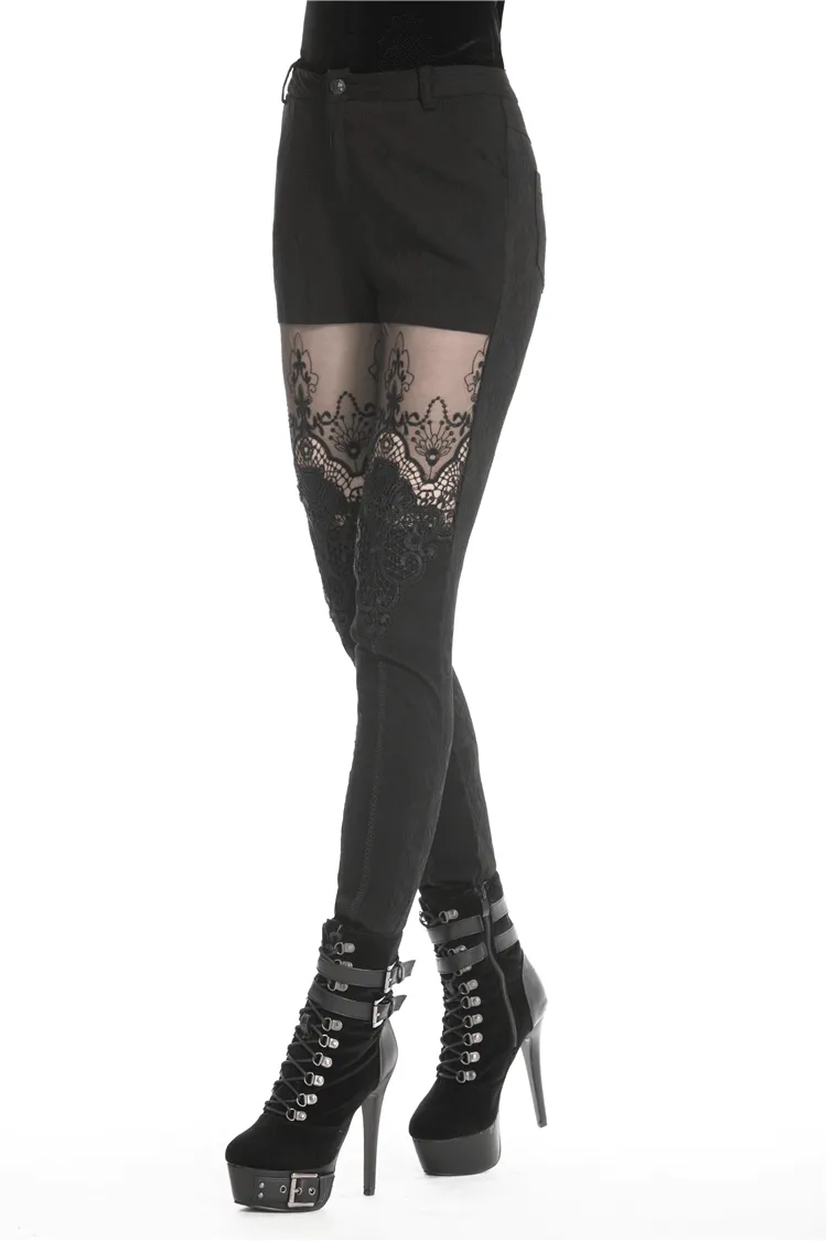 Elegant Women's Lace Skinny Pants for Evening Wear