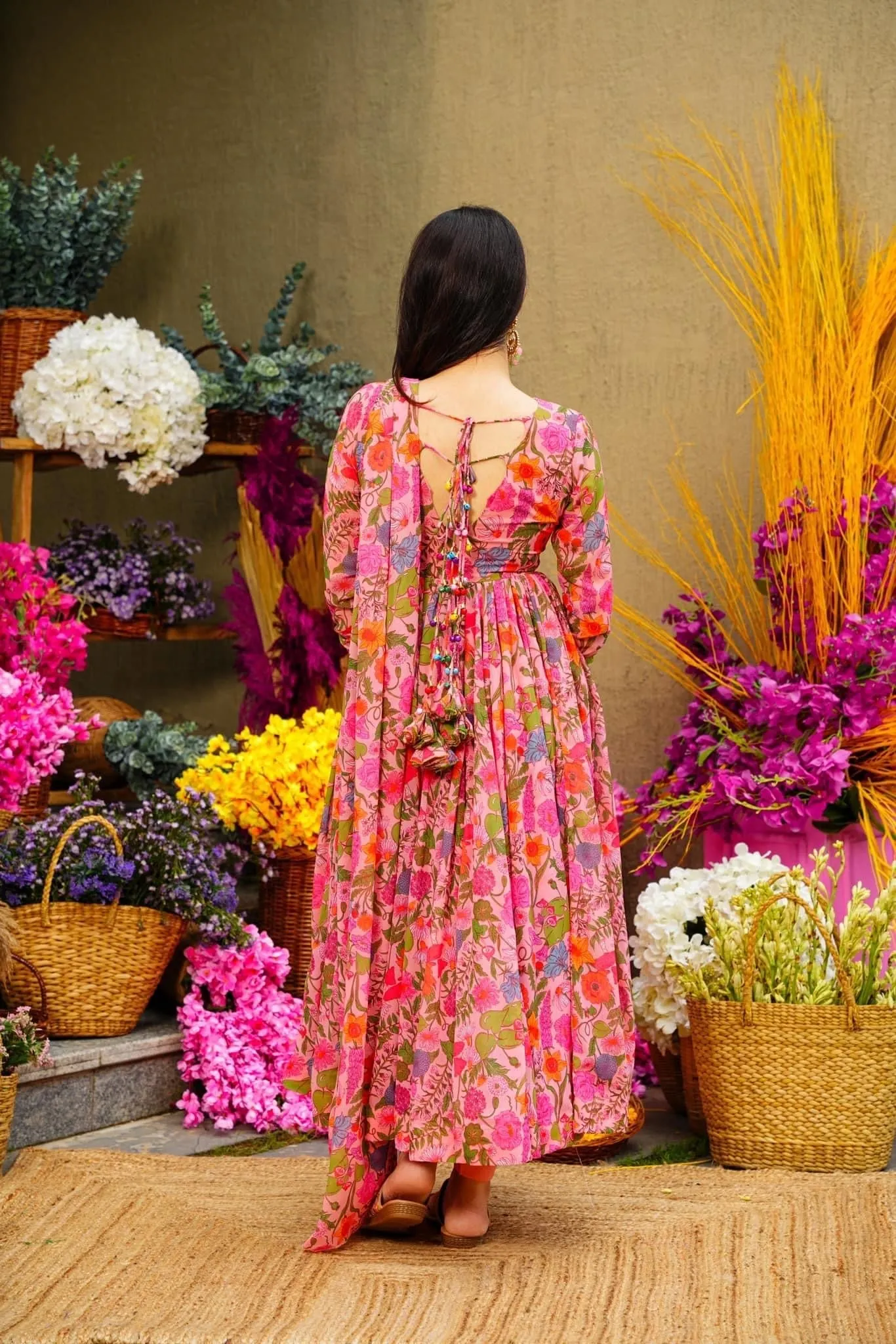 Floral Elegance Anarkali Suit Set