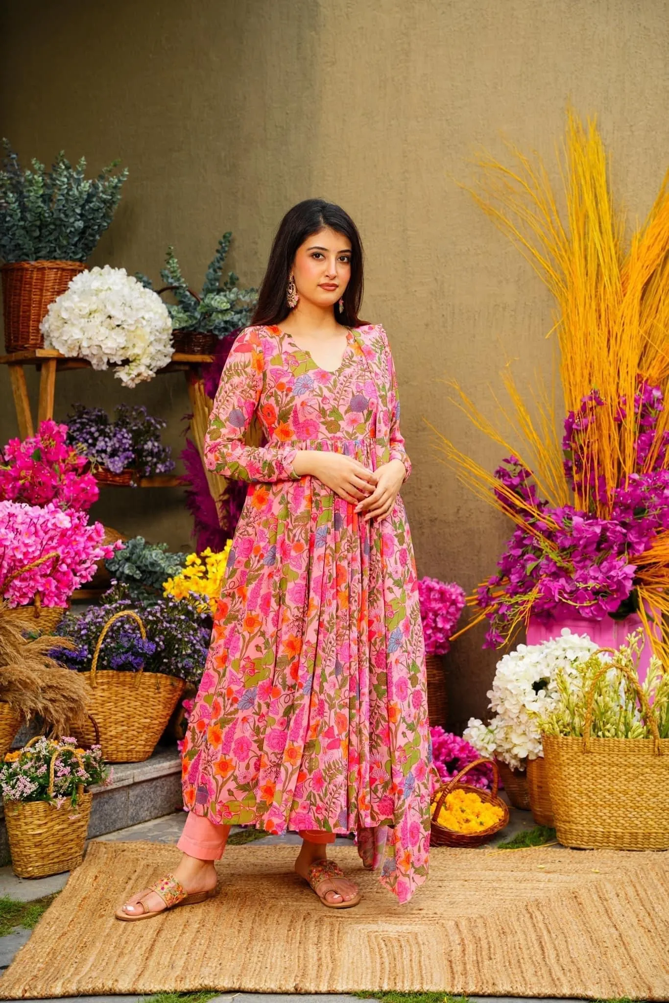 Floral Elegance Anarkali Suit Set