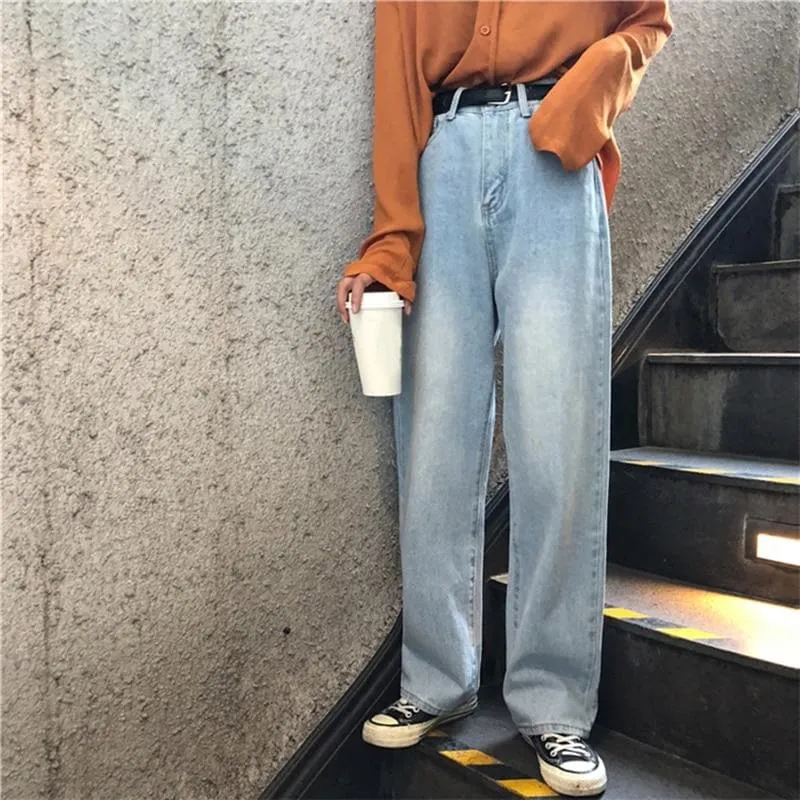 Full Length Wide-Leg Denim Pants