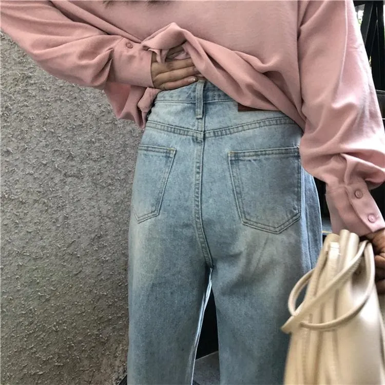 Full Length Wide-Leg Denim Pants