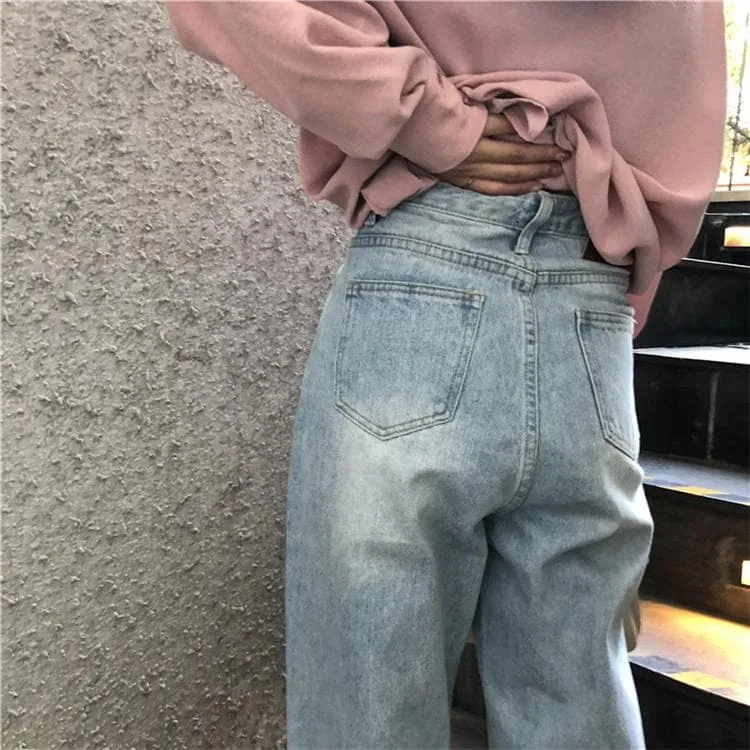 Full Length Wide-Leg Denim Pants