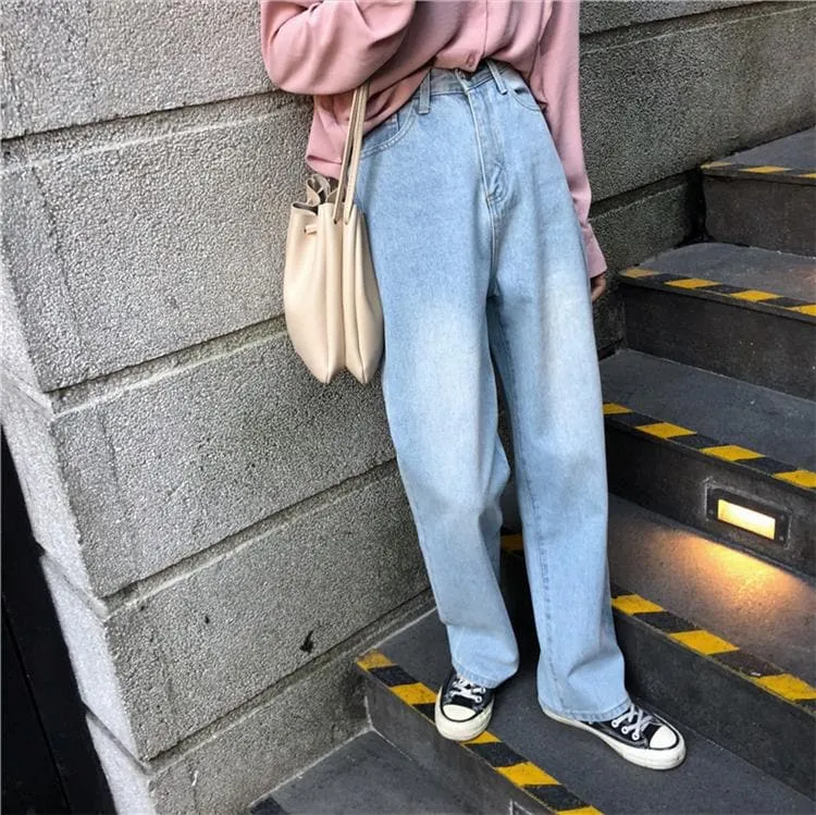 Full Length Wide-Leg Denim Pants