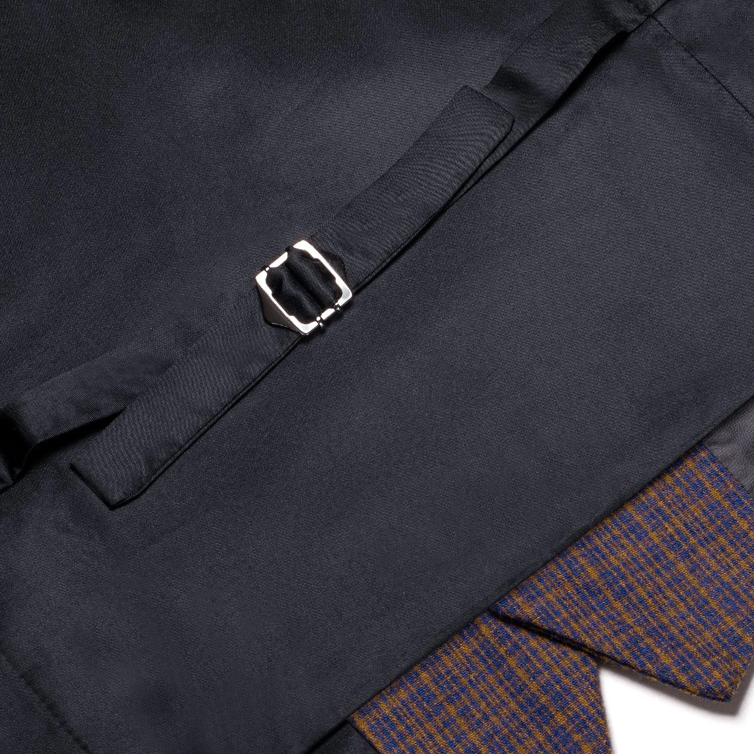 Golden Blue Plaid Wool Splicing Jacquard Men's Vest