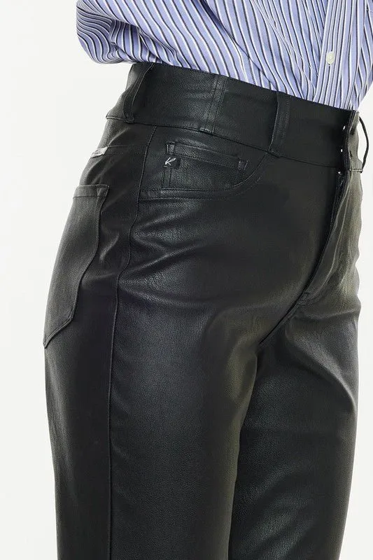 High Rise Vegan Leather Pants