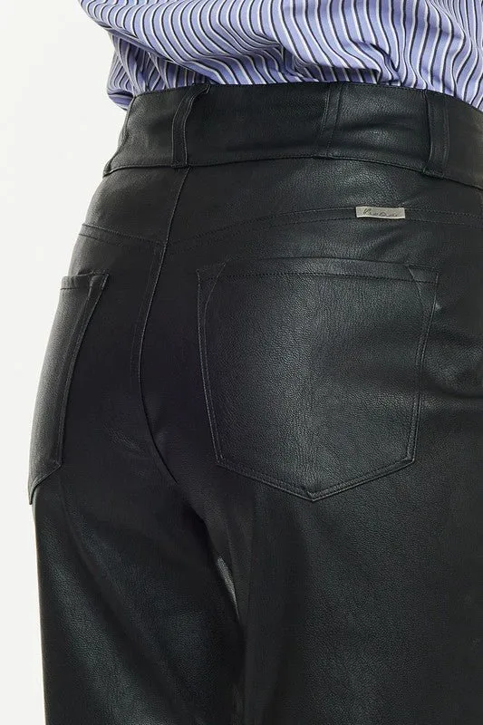 High Rise Vegan Leather Pants