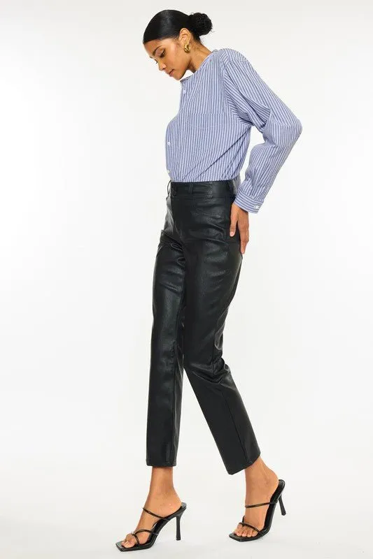 High Rise Vegan Leather Pants