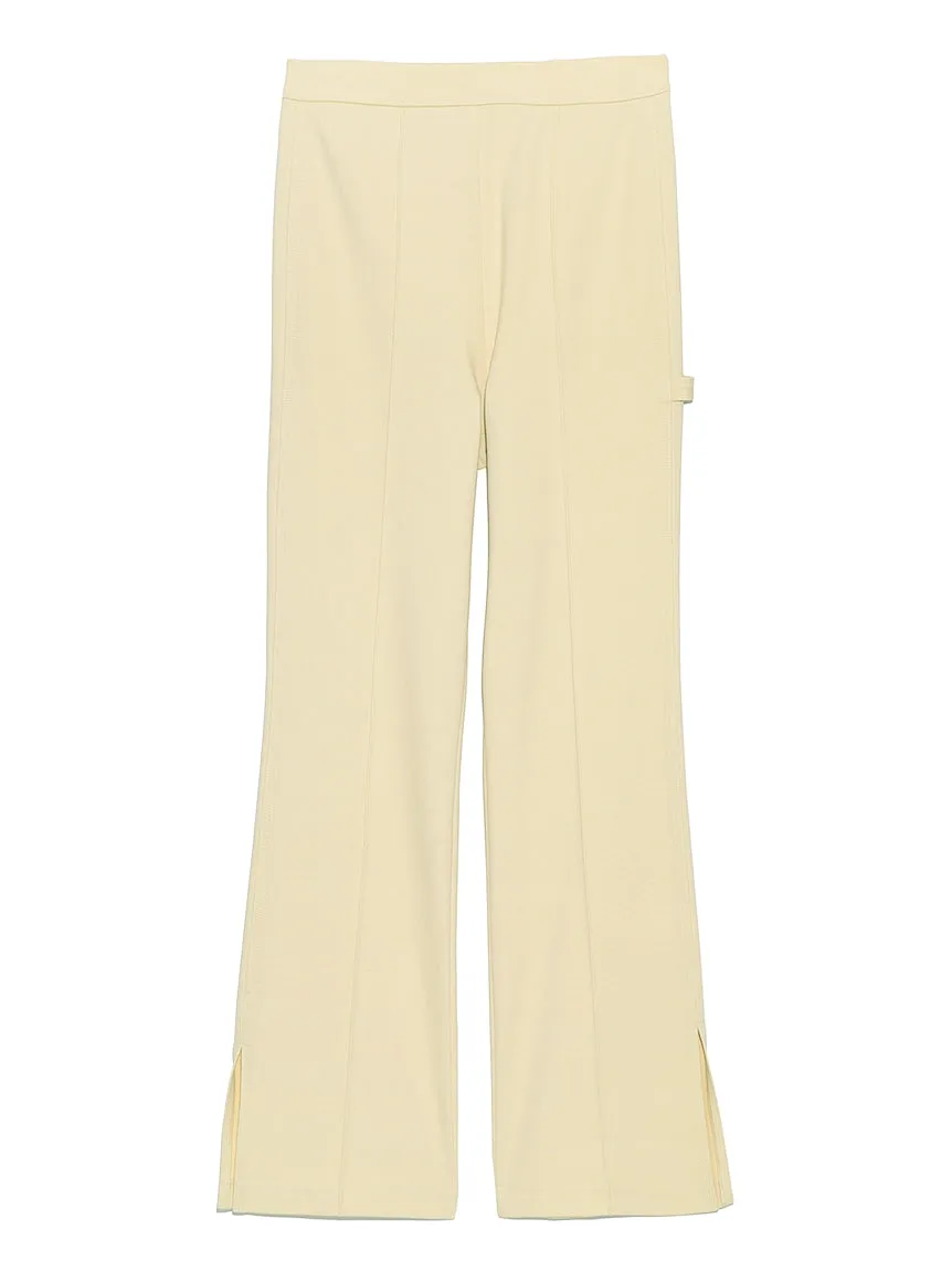 High Waisted Flared Pants With Side Slit