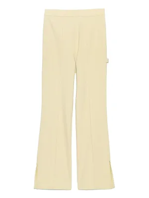 High Waisted Flared Pants With Side Slit