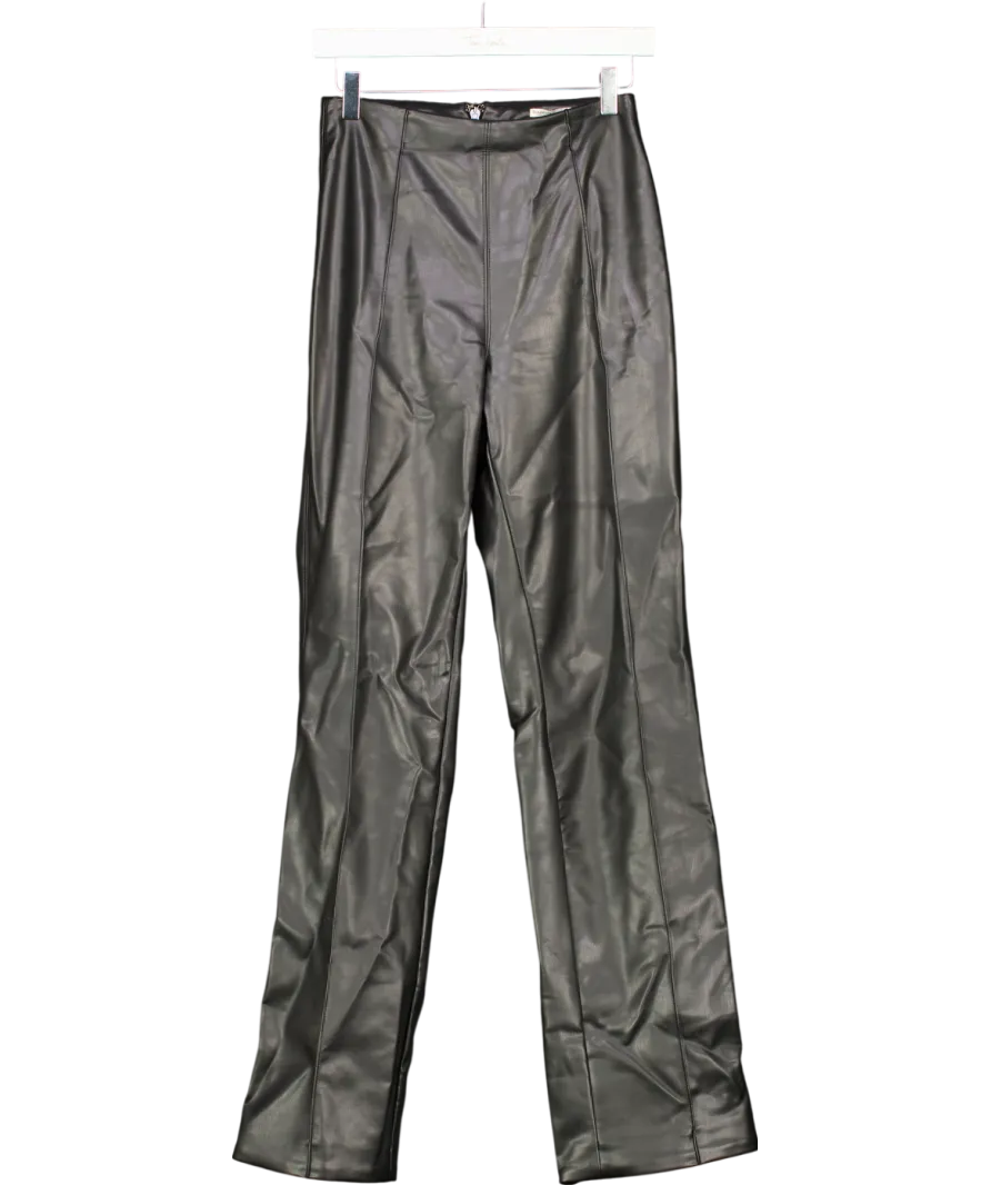 House of CB Black Elenaora Vegan Leather Trousers UK S