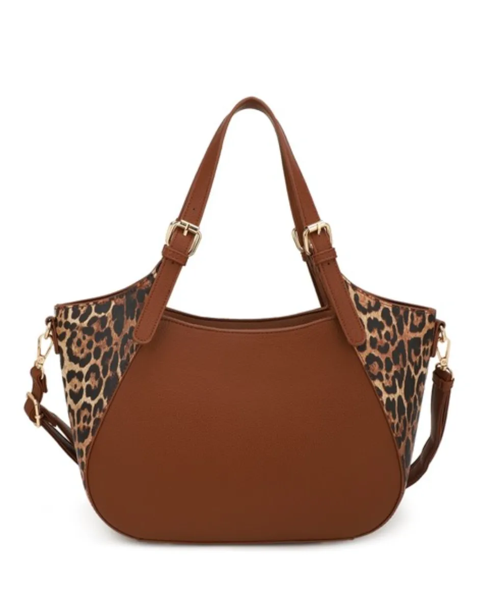 Luna Leopard Accent Satchel - Bold Style Meets Timeless Elegance