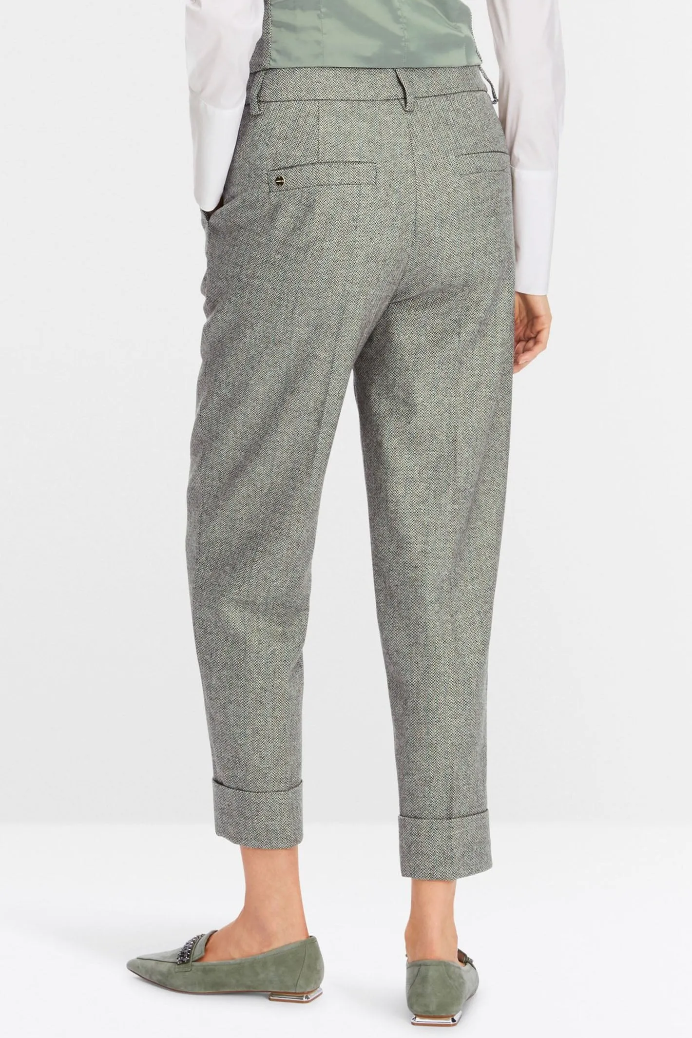 Marc Cain Collection XC 81.17 W27 Frozen Sage Green Trousers