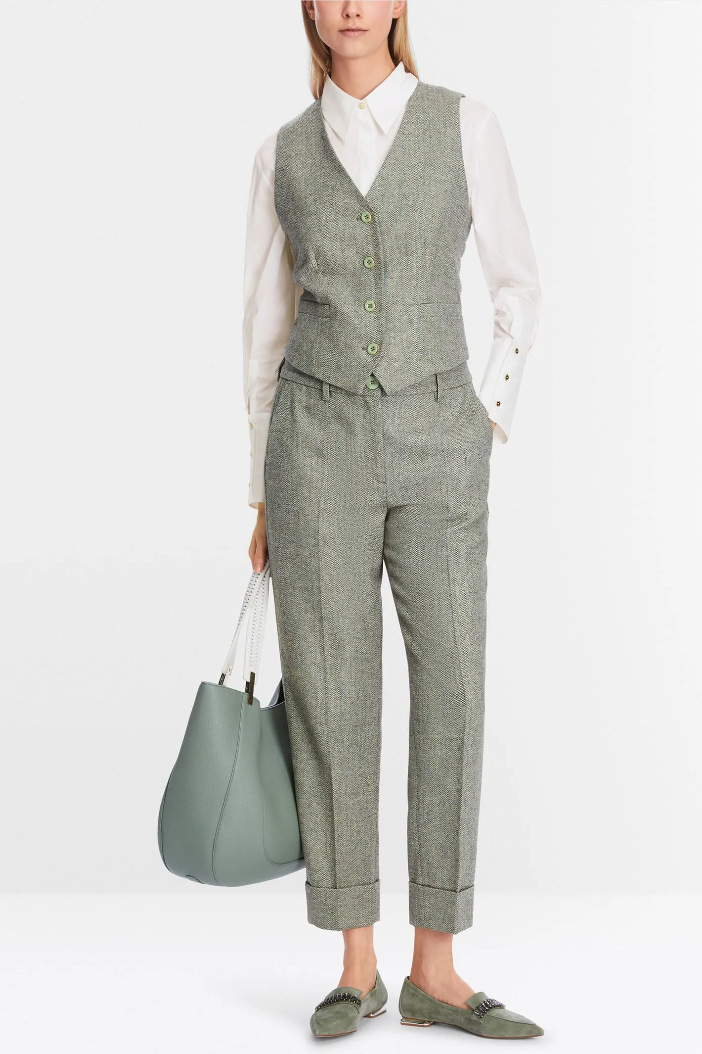 Marc Cain Collection XC 81.17 W27 Frozen Sage Green Trousers