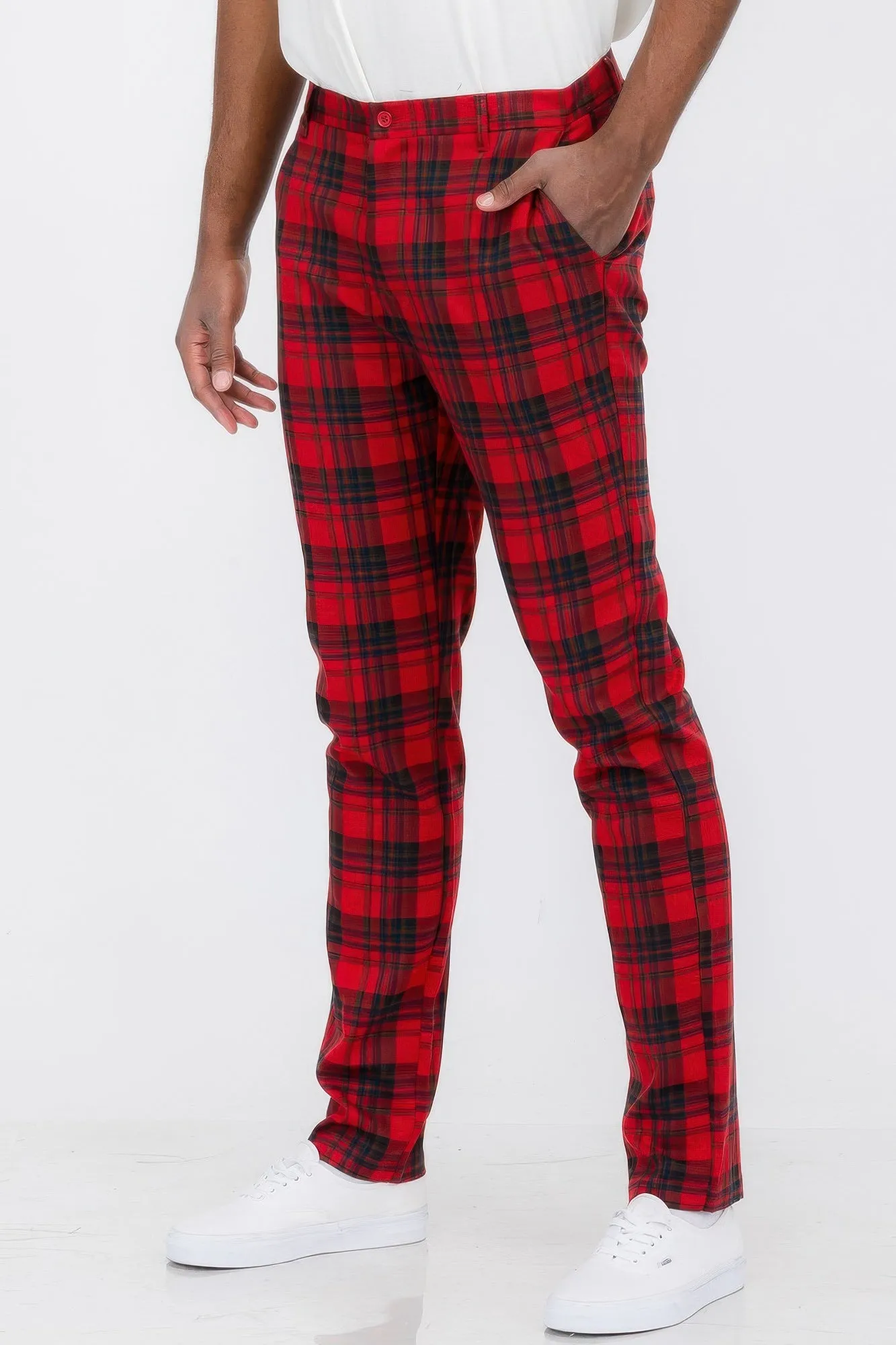 Mens Plaid Trouser Pants