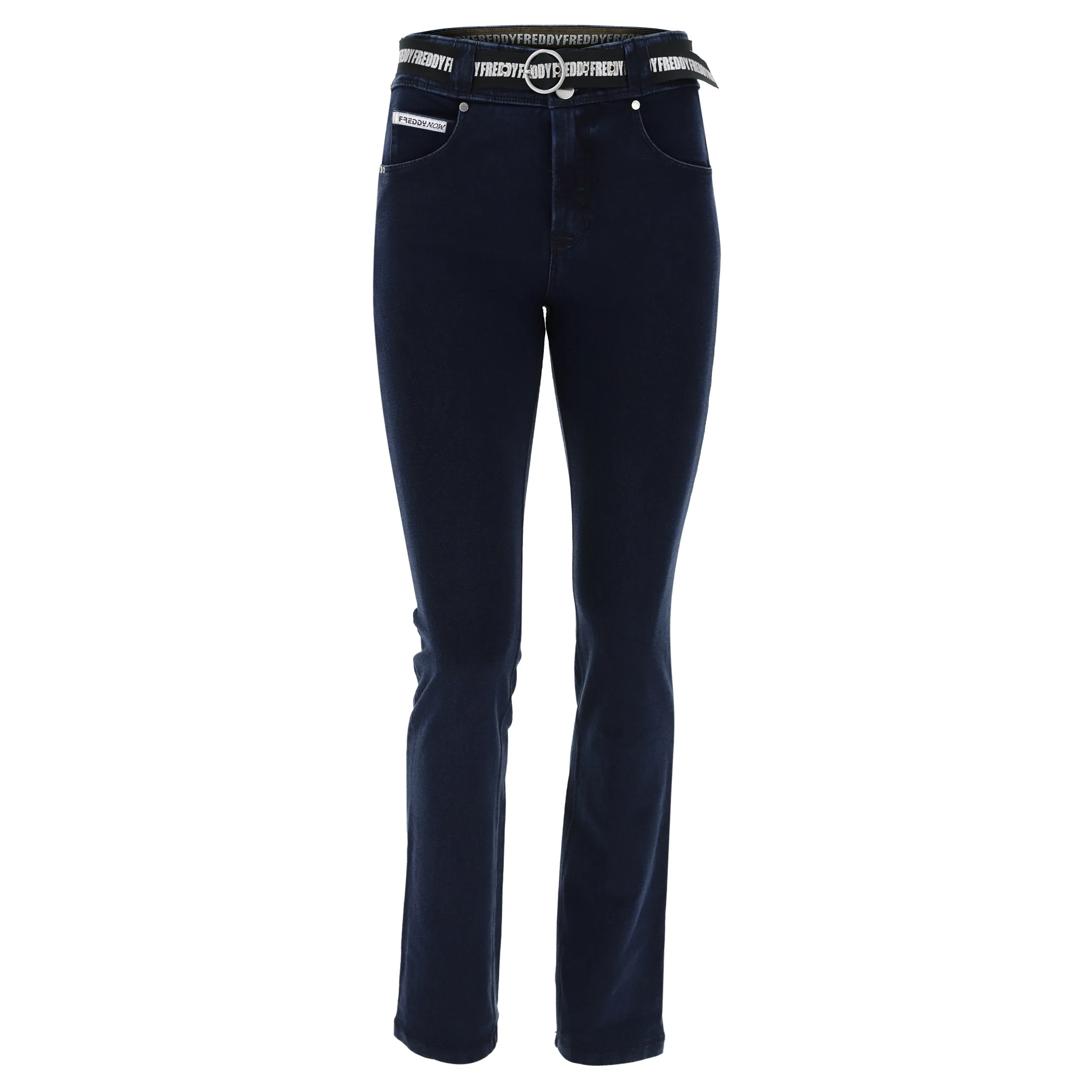 (NOW3MC002-J0B) N.O.W.® PANTS DENIM-EFFECT SLIM FIT STRAIGHT LEG TROUSERS