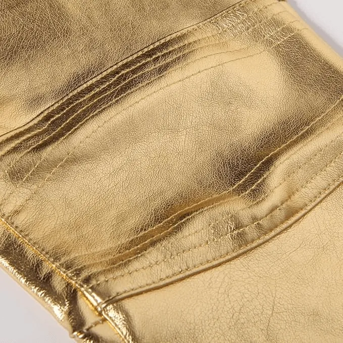 SALE of Men's Rock Style Shine Pants / Skinny Men's Vintage Pants - US