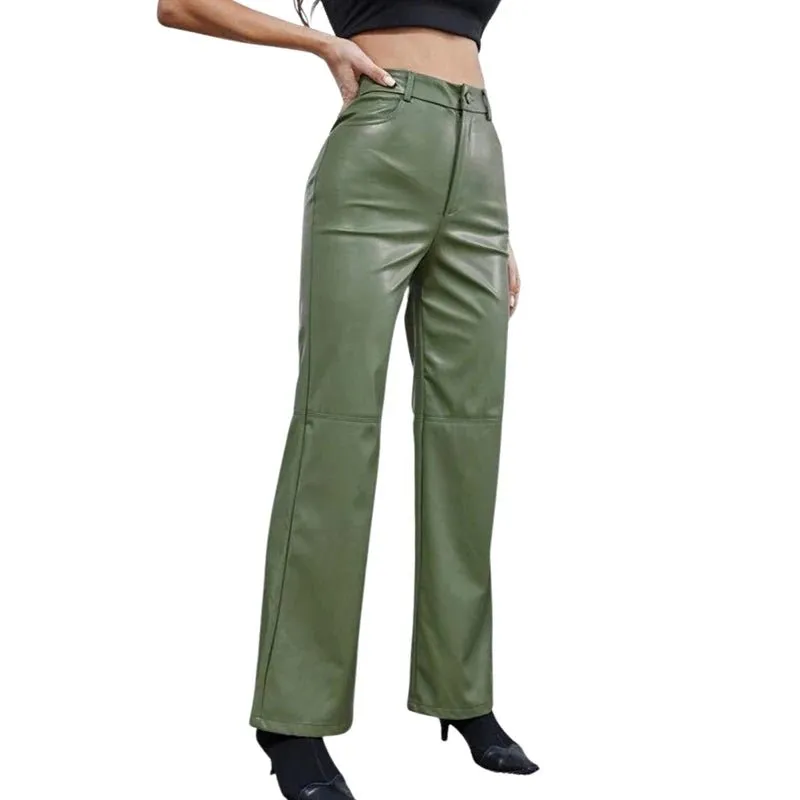 Step Up Your Fashion Game with Our Vegan Leather Wide Leg Pants