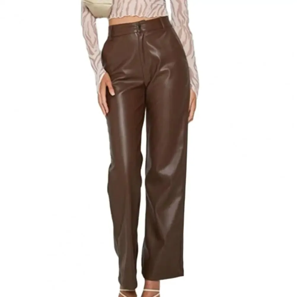 Step Up Your Fashion Game with Our Vegan Leather Wide Leg Pants