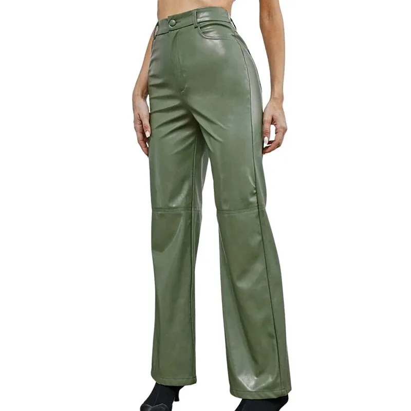 Step Up Your Fashion Game with Our Vegan Leather Wide Leg Pants