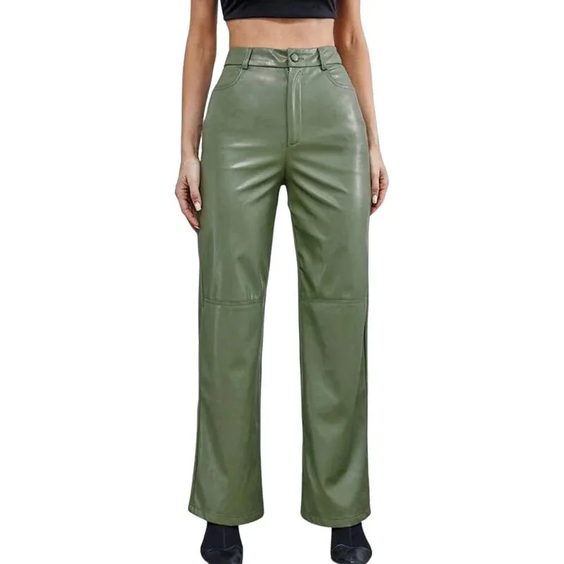 Step Up Your Fashion Game with Our Vegan Leather Wide Leg Pants