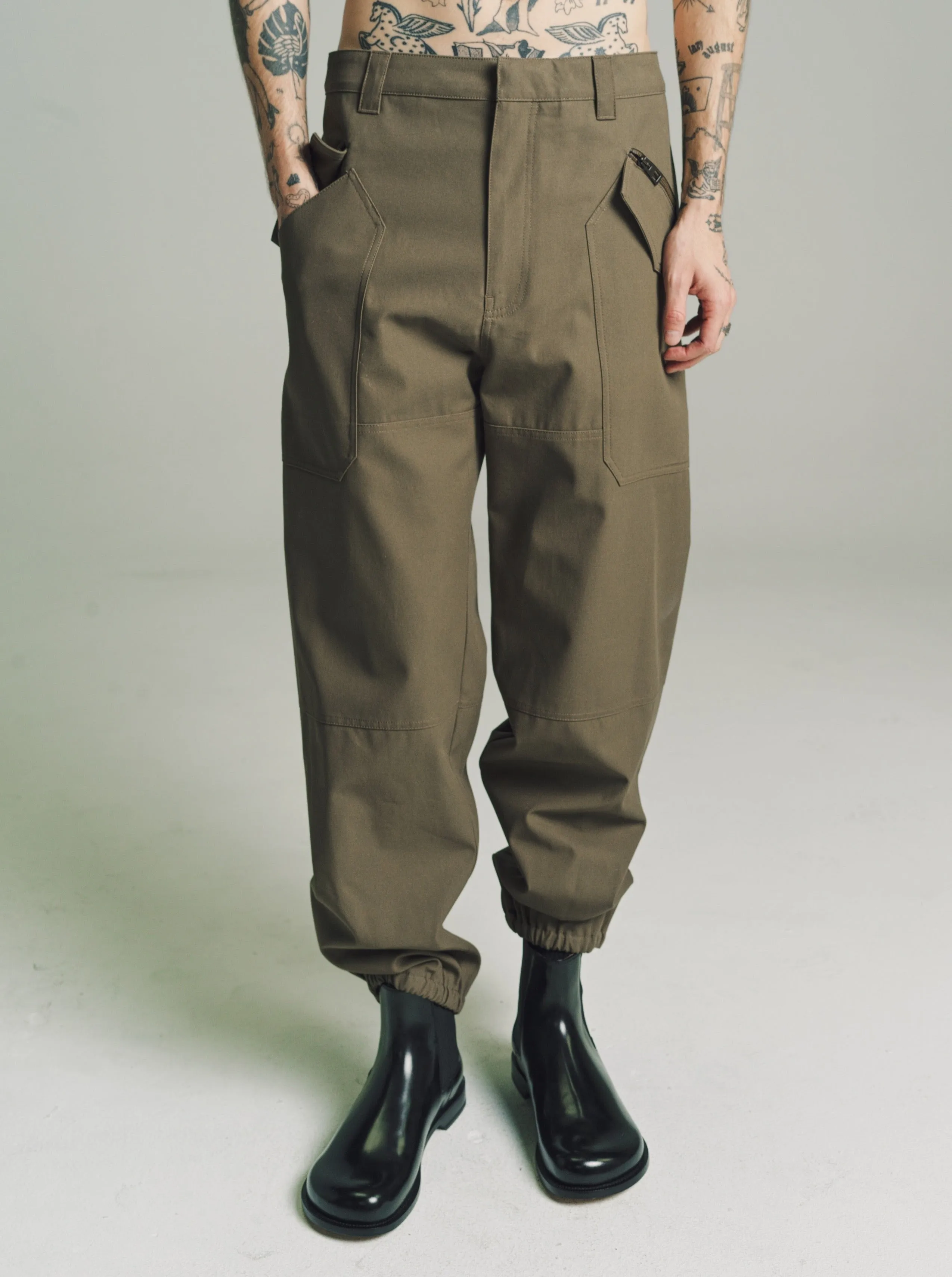 Tea Dust Glaze Cargo Trousers