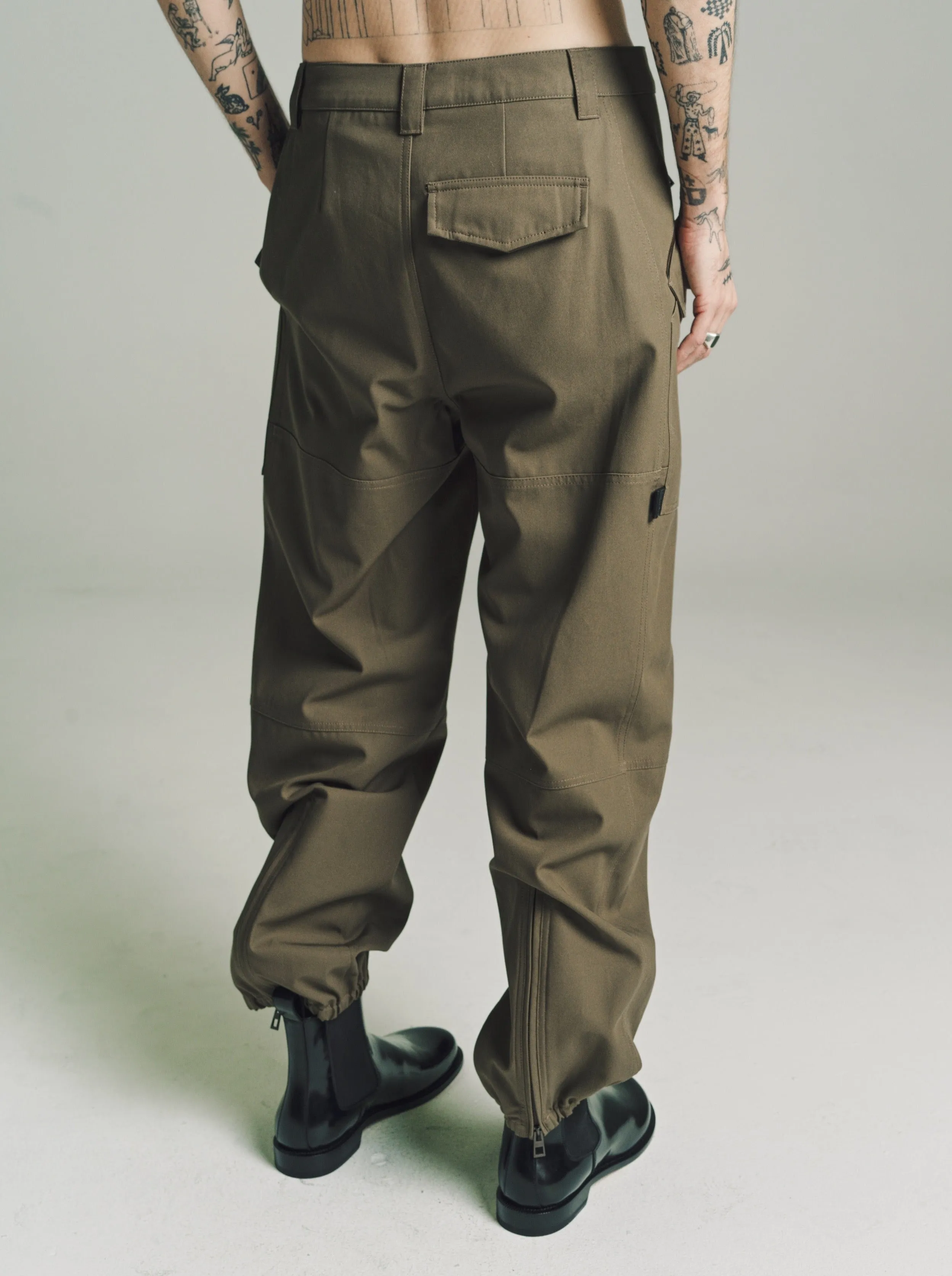 Tea Dust Glaze Cargo Trousers