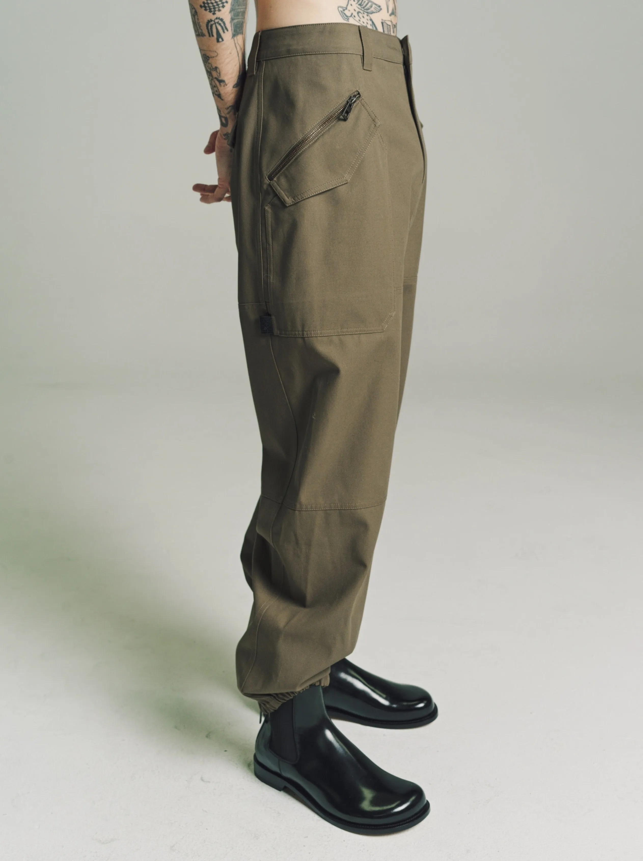 Tea Dust Glaze Cargo Trousers