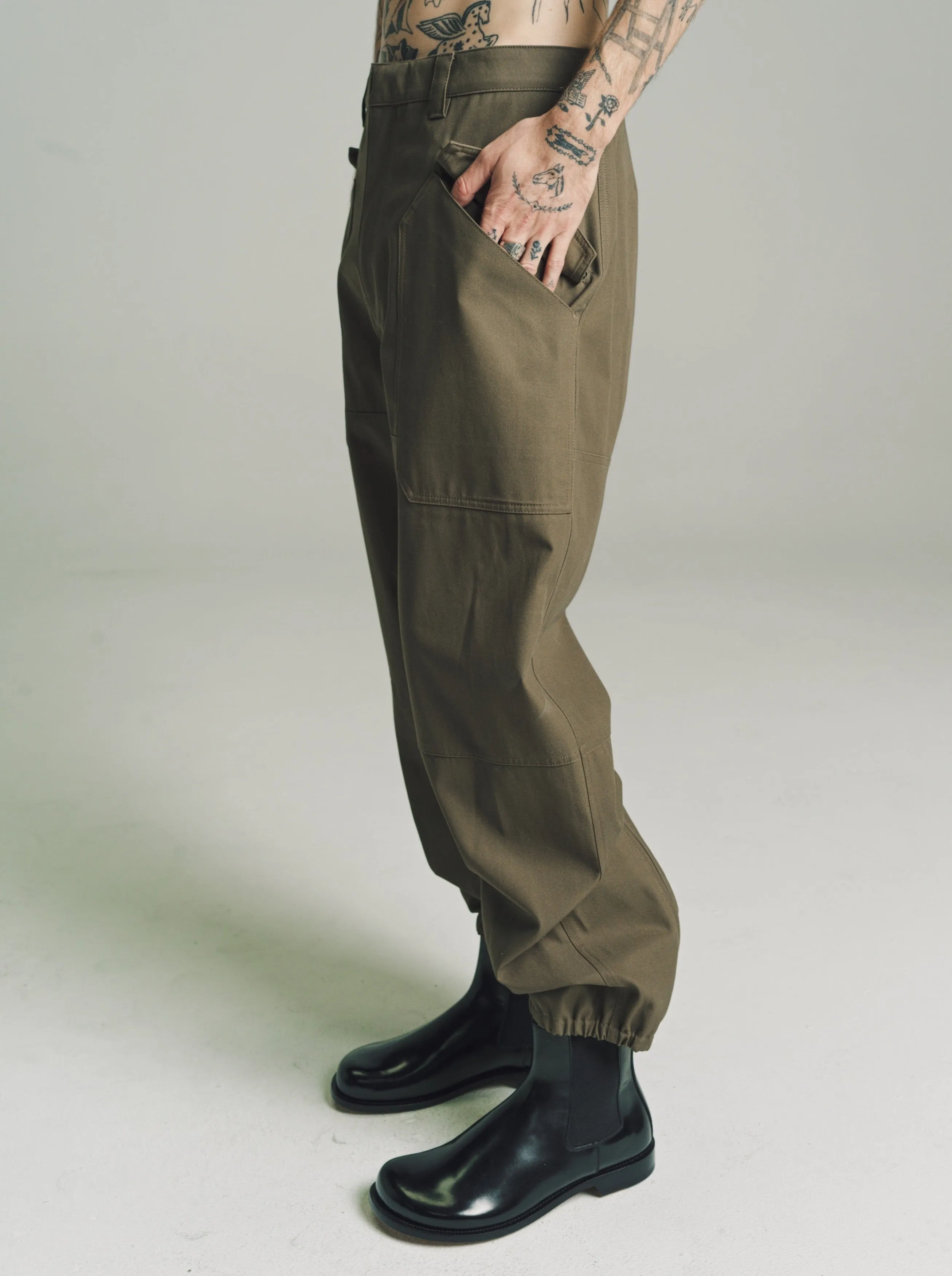 Tea Dust Glaze Cargo Trousers